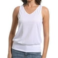 thumbnail image 1 of Women V Neck Tank Tops Summer Casual Sleeveless Loose Fit Banded Bottom Shirts, 1 of 6