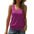 thumbnail image 1 of Women V Neck Tank Tops Summer Ribbed Sleeveless Casual Tops Loose Fit Banded Bottom Shirts, 1 of 6
