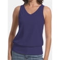 thumbnail image 1 of Women V Neck Tank Tops Summer Sleeveless Casual Tops Loose Fit Banded Bottom Shirts, 1 of 6