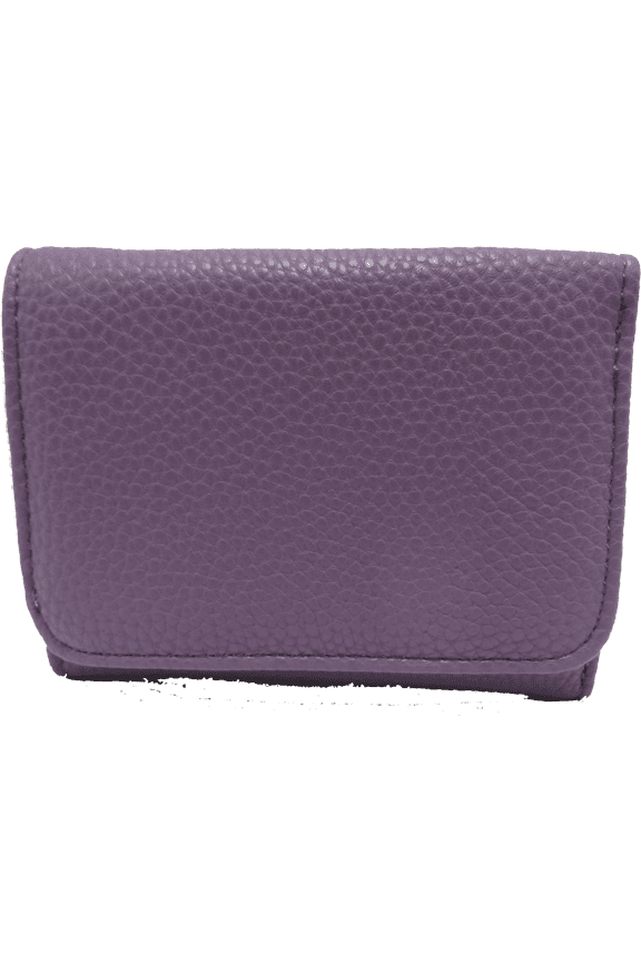 Women VEGAN Faux Leather Trifold WALLET Mundi RFID Snap Ladies Purple a688n