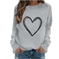 thumbnail image 1 of Women Valentine Crewneck Sweatshirts Love Heart Sweatshirt Casual Cute Valentines Gift Long Sleeve Sweatshirt Tops, 1 of 3
