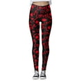 thumbnail image 1 of Women Valentine's Day Leggings Fashion Casual Heart Print Slim Elastic Long Boot Workout Yoga Athletic Tights Legging, 1 of 5