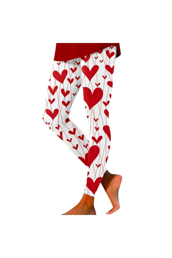 Women Valentine's Day Leggings Printed Lifting Fitness Exercise Gym Yoga Fitness Workout Yoga Tights Pants
