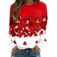 thumbnail image 1 of Women Valentine's Day Long Sleeve T-Shirt Love Heart Graphic Print Tee Crewneck Casual Raglan Top, 1 of 4