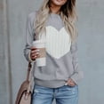 thumbnail image 1 of Women Valentine's Day Sweater Valentine's Day Sweatshirts For Women Round Neck Long Sleeve Loose Pullovers Sweaters Tops Pullover Sweaters for Women Zip Men Screw Neck Sweater Plain Sweaters for Women, 1 of 5