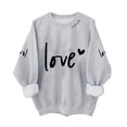 thumbnail image 1 of Women Valentine's Day Sweatshirt Love Heart Graphic Pullover Round Neck Long Sleeve Shirts Valentines Gifts Lover Loose Fit Tops Outfit Clothes, 1 of 5
