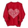 thumbnail image 1 of Women Valentine's Sweatshirt Love Heart Print Shirts Letter Printed Long Sleeve Crewneck Fall Plus Size Pullover Sweater, 1 of 3