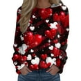 thumbnail image 1 of Women Valentine's Sweatshirt Love Heart Print Shirts Printed Casual Sports Crewneck Long Sleeved 2026 Fall Trendy Outfits, 1 of 4