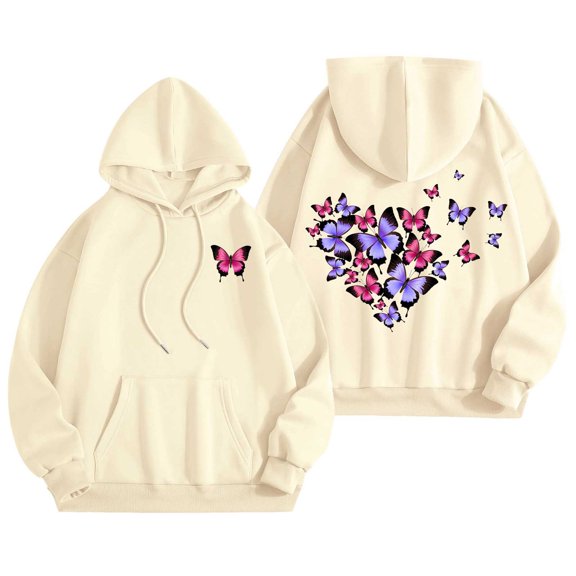 Women Valentines Day Hoodies Love Heart Graphic Printed Long Sleeve Casual Hooded Sweatshirts Lightweight Valentine Gift Loose Tops with Pocket