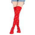 thumbnail image 1 of Women Valentines Day Over Knee Thigh High StockingLip Heart Pattern Printed High Tube Long Socks Costume Accessory, 1 of 20