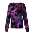 thumbnail image 1 of Women Valentines Scrub Jackets Plus Size Loose Long Sleeve Cute Love Hearts Graphic Scrubs Hoilday Snap Front Scrub Tops Medical Nurse Workwear Nursing Uniform with Pockets Dark Purple 5XL, 1 of 4
