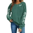 thumbnail image 1 of Women Valentines Shirts Long Sleeve Crewneck Love Heart Pullover Valentine's Graphic Fleece Sweatshirts Lover Gift, 1 of 6