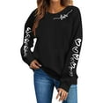 thumbnail image 1 of Women Valentines Shirts Long Sleeve Crewneck Love Heart Pullover Valentine's Graphic Fleece Sweatshirts Lover Gift, 1 of 6