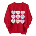 thumbnail image 1 of Women Valentines Sweatshirt Casual Love Theme Long Sleeve Crewneck Hoodless Tops Loose Comfortable Daily Loungewear Cute Sweatshirts for Women Red L, 1 of 3