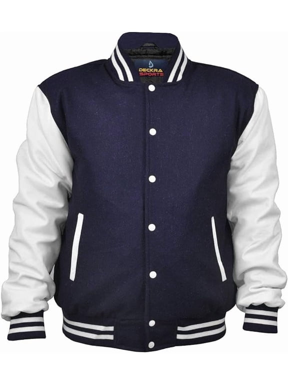 Women Varsity Jacket Genuine Leather Sleeve and Wool Blend Letterman Ladies Girls College Varsity Jackets