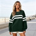 thumbnail image 1 of Women Varsity‑Style Striped Sweatshirt Oversized Long Sleeve Pullover Crew Neck Casual Fashion Tops, 1 of 5