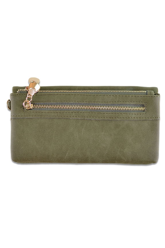 Women Vegan Leather Wallet Long Bifold Clutch Wallet for Women with Zipper Coin Pocket Purse
