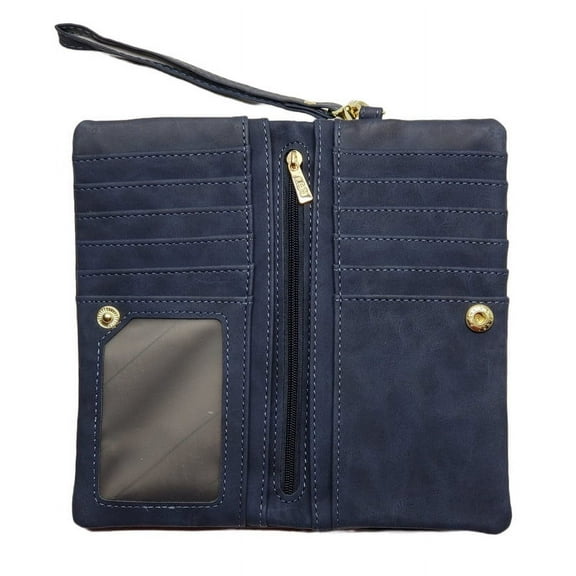 Women Vegan Leather Wallet Wristlet with hand Strap, High Capacity & Multi-functional, Super Soft Leather Clutch Purse