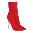 thumbnail image 1 of Women Vegan Suede Pointy Toe Stiletto Mid Calf Boot 18948, 1 of 6