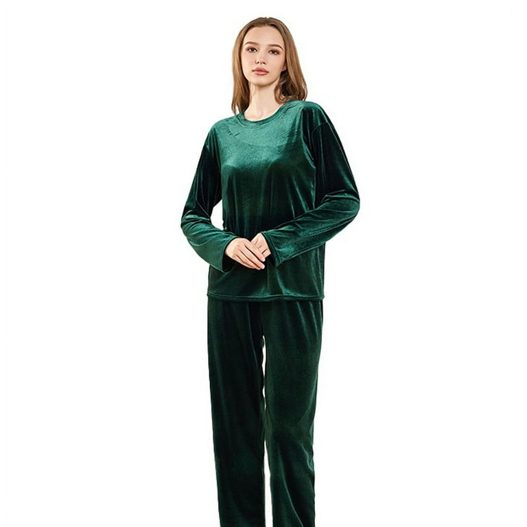 Women Velour Pajama Sets for Autumn Winter Lounge Set Piece