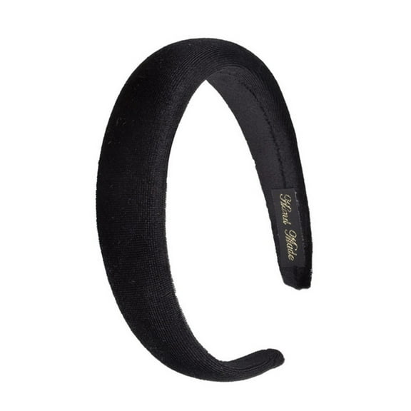 Women Velvet Cloth Wrapped Headband Thick Sponge Padded Candy Color Hair Hoop