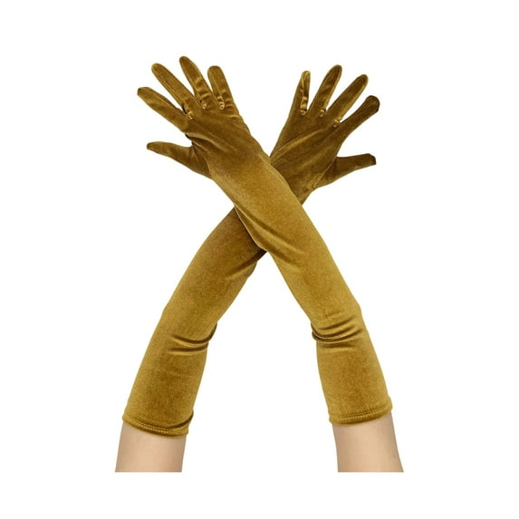 Women Velvet Long Gloves Retro Elbow Length Gloves 1920s Flapper Opera Party Gloves