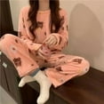 thumbnail image 1 of Women Velvet Pajama Set Fleecing Warm Loose Top And Elastic Waist Pants Home Casual Warm Woolen Suit Women 2023 Autumn Winter, 1 of 6