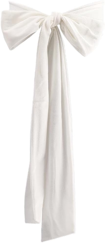 Women Velvet Sash Belt White Tie Dress 99 x 3.9 inch Sash  display picture 3