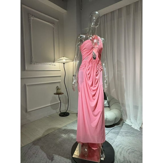 Women Venus Wet Look Dress Wetlook Pink Dress For Lady Girl