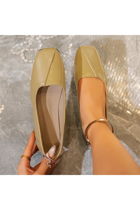 Women Versatile Casual All-Season Breathable Thin Soft-Soled Low-Heeled Small Floral-Scented Shoes Classic Clog Comfortable Dress Shoes Senior Front