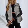 thumbnail image 1 of Women Vest Casual Stand Collar Sleeveless Jacket Warm Winter Reversible Zip Up Outerwear With Pockets plus Size Outerwear for Women Boys Duster Jacket Extra Long down Vest Metallic Vest Running Vest, 1 of 4