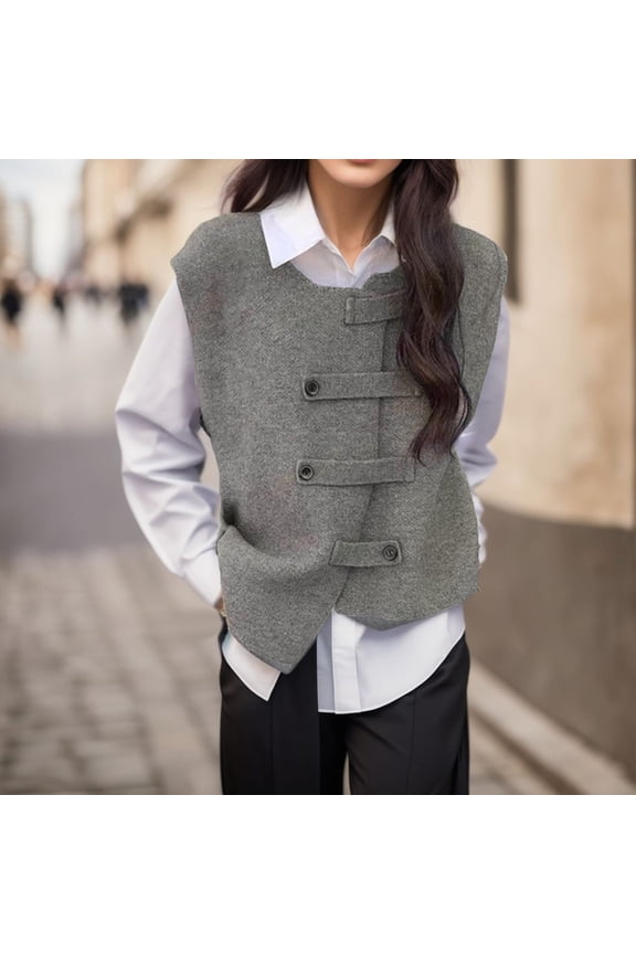 Women Vest Knitted Sleeveless Sweater Pullover Top Casual Retro 3x Sweaters for Women Sweaters Women for Work Sweaters for Women plus Size 4x Open Weave Cardigan Womens Cardigan Duster Cardigan for