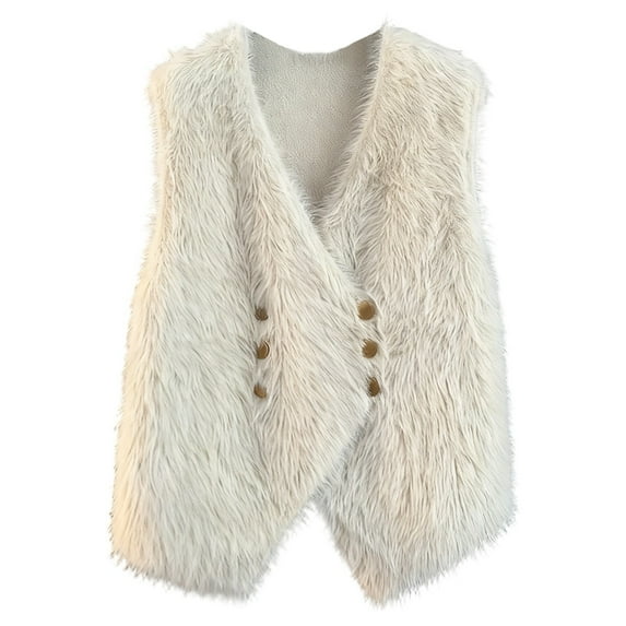 Women Vests Women's Vest Button Down Sleeveless Fuzzy Cute Winter Outfits Womens Outerwear