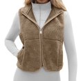 thumbnail image 1 of Women Vests Women's Fleece Vest Full Zip Sleeveless Vest Fuzzy Vest Women Fall Vest Puffy Coats for Women, 1 of 8