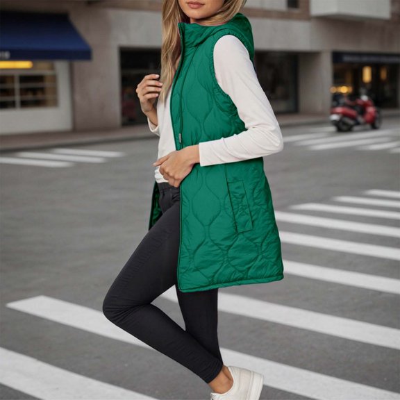 Women Vests Womens Puffer Vest Zipper Sleeveless Womens Vests Lightweight Winter Vests Ladies Vests