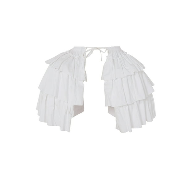 Women Victorian Bustles Hoop Skirt Petticoat Pannier Balsille Dress Underskirt Baroques Crinoline for Party White