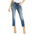thumbnail image 1 of Women Vigoss Stevie Mid Rise Crop Raw Hem Straight Jeans 4 colors MSRP 68 (Medium Wash (Distressed),27 in), 1 of 1