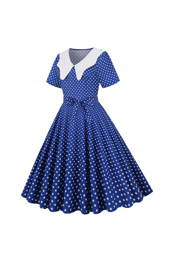 Women Vintage 1950s Dress Cape Collar Vneck Aline Polka Rockabilly Swing Evening Party Cocktail Dress for Teen Girls
