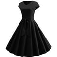 thumbnail image 1 of Women Vintage 1950s Dress Retro Cocktail Party Swing Dresses with Cap Sleeves, 1 of 6