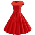 thumbnail image 1 of Women Vintage 1950s Dress Retro Cocktail Party Swing Dresses with Cap Sleeves, 1 of 7