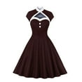 thumbnail image 1 of Women Vintage 1950s Retro Rockabilly Evening Prom Dresses Cap Sleeve Cutout Elegant Cocktail A-Line Flare Swing Dress Womens Clothes, 1 of 6