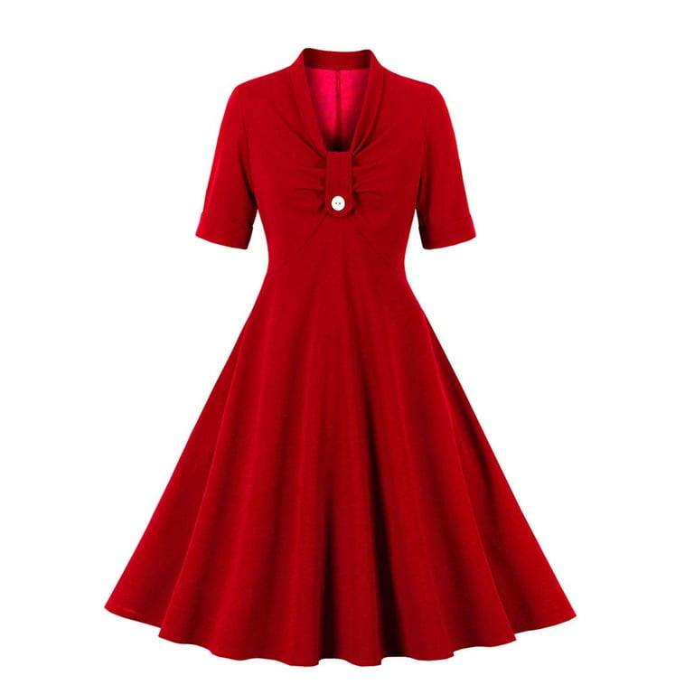 Women Vintage 1950s Retro Rockabilly Evening Prom Dresses Short