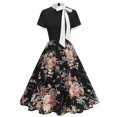 thumbnail image 1 of Women Vintage 1950s Swing Dress 50s Retro Hepburn Style Halterneck A-Line Dresses, 1 of 7