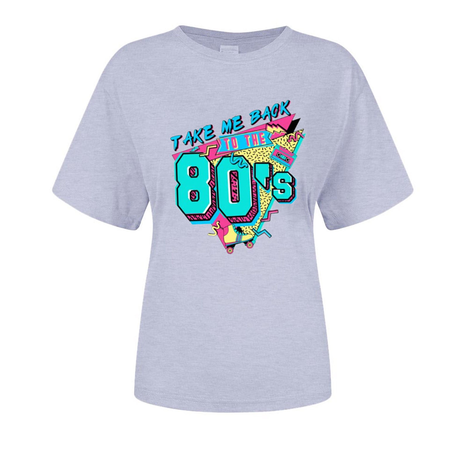 Women Vintage 80s T Shirts Casual Retro 80s Party Shirt Tops Lady