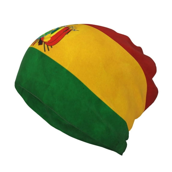 Women Vintage Bolivian Flag Slouchy Beanie Hat Stretch Turban Hats Headwear Caps Baggy Skull Sleep Scarf