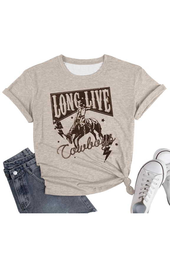 Women Vintage Country T-Shirts Nashville Country Concert Short Sleeve Tees Summer Casual Retro Graphic Tops