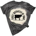 thumbnail image 1 of Women Vintage Cowgirl Graphic T Shirts Retro Steer Skull Western Short Sleeve Tees Crew Neck Loose Tops, 1 of 2