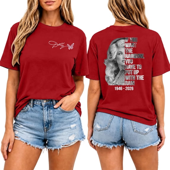 Women Vintage Dolly Shirt Classic Graphic Tee Parton Memorial T-Shirt Women's Casual T Shirts Western Country Music Legend Shirt Tops,L