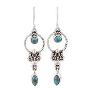 OCUHOME Women Vintage Faux Turquoise Dangle Drop Hook Earrings Hanging Jewelry Gifts