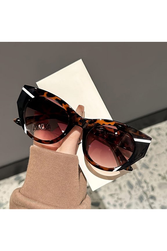 Women Vintage Floral Cat Eye Party Glasses, Transparent Candy Color Large Polycarbonate Frame with Metal Hinges, Lightweight Decor Fashion Eyewear
